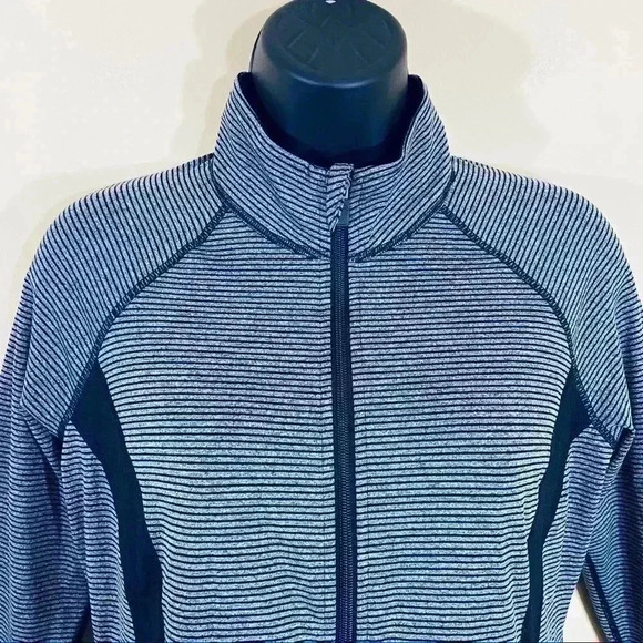Ideology Striped Zip Athletic Sweatshirt Jacket - Picture 2 of 13